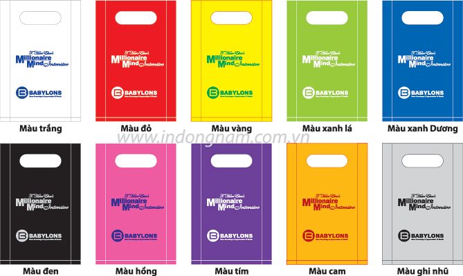 Các màu túi nilon màng HD phổ biến có sẵn