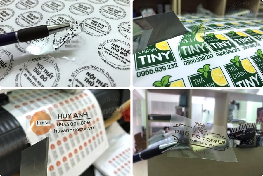 In decal trong dùng làm tem sticker trong suốt In decal trong dùng làm tem sticker trong suốt