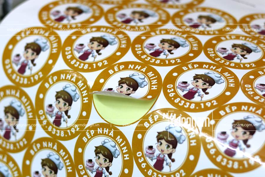 in sticker decal dán hình tròn