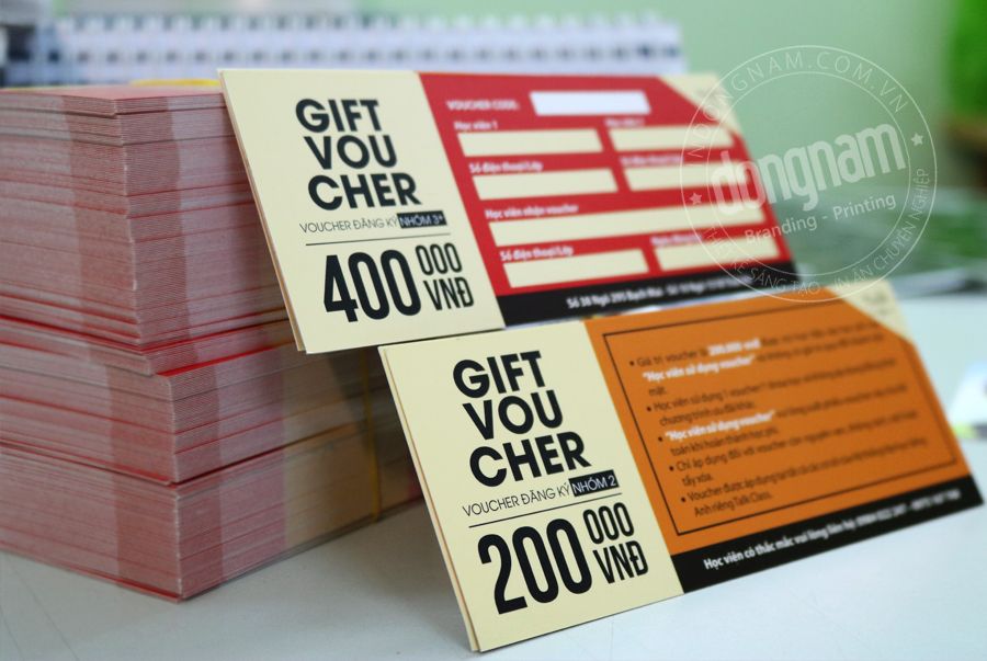 In voucher cao cấp chất liệu giấy mỹ thuật In voucher cao cấp chất liệu giấy mỹ thuật