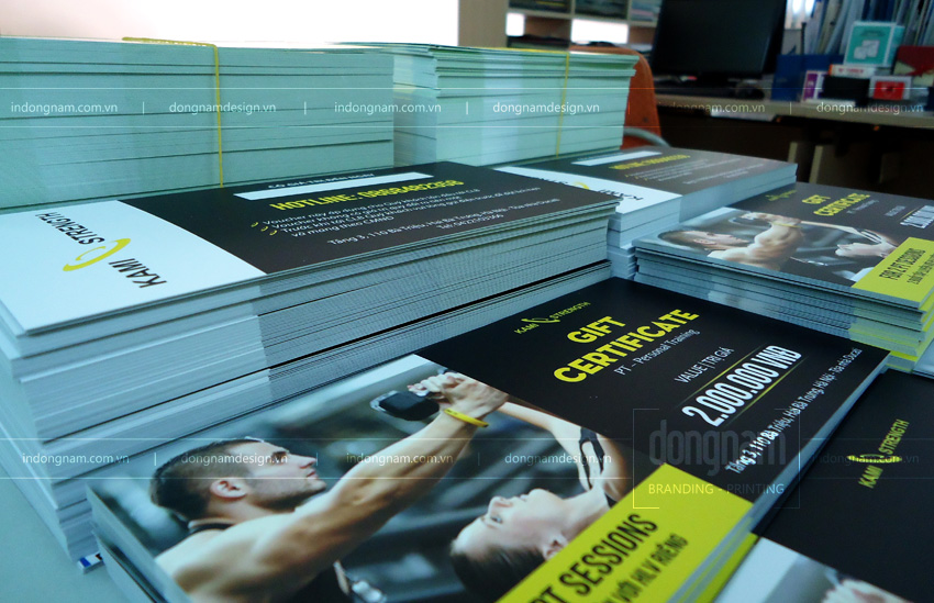 in voucher giảm giá, in thẻ khuyến mại cho phòng gym in voucher giảm giá, in thẻ khuyến mại cho phòng gym